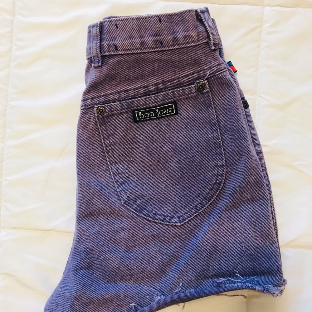Vintage Bonjour High Waisted Cutoff Shorts